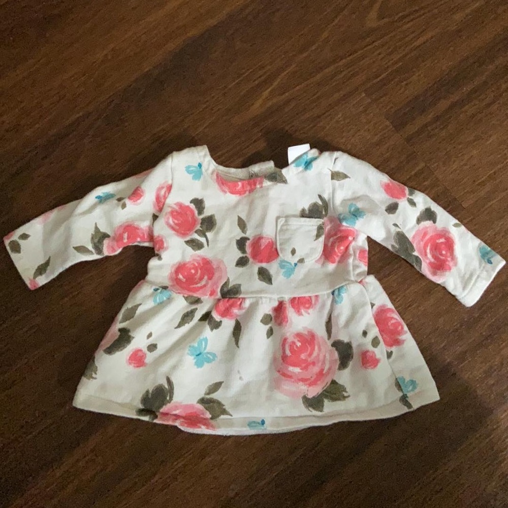 White floral print shirt for baby girl
